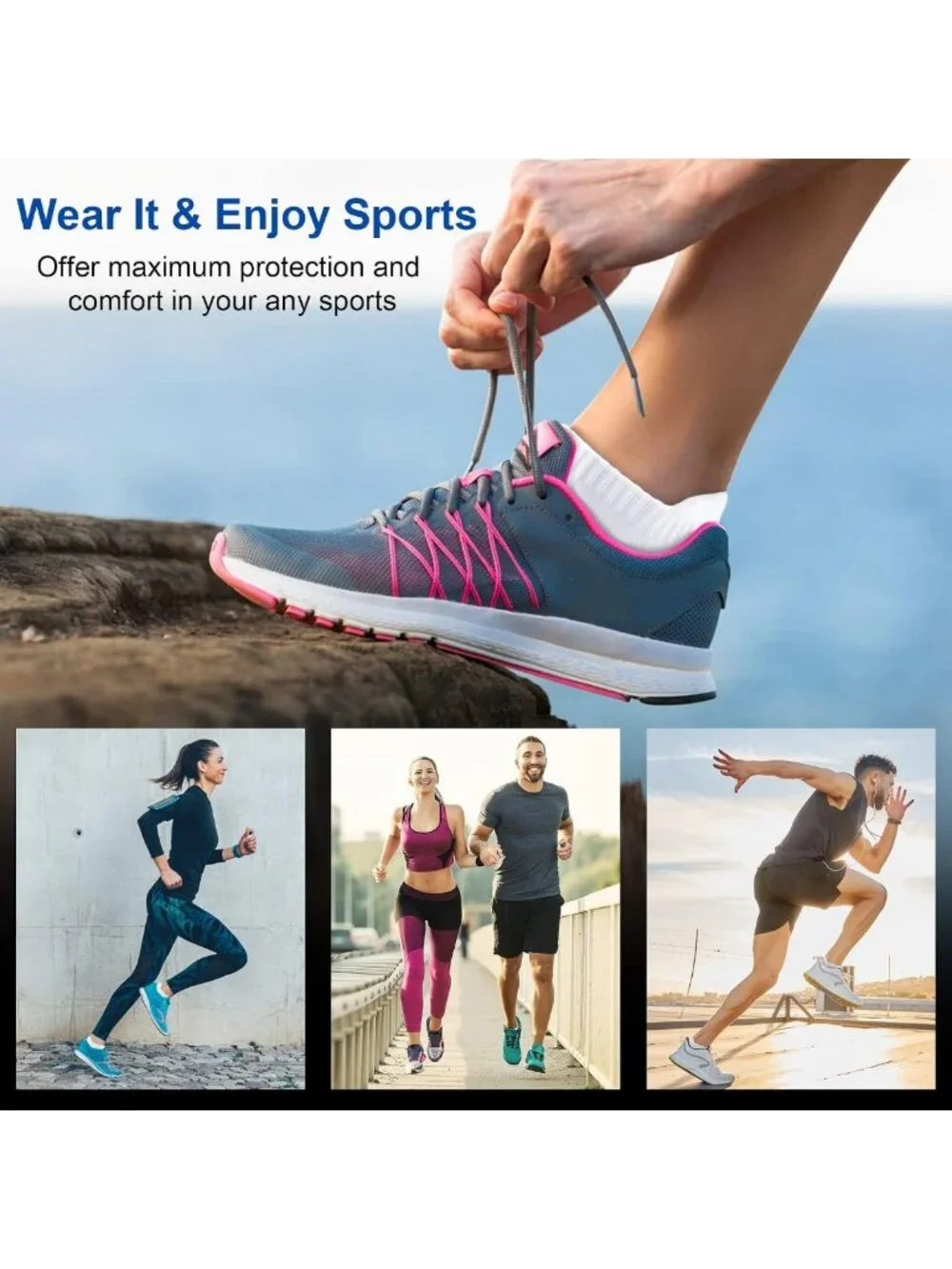 Comfort Cushioned Ankle Socks for Women - Athletic Running, 3/5/6 Pairs